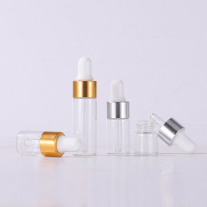Kozmetik ambalaj 1ml 2 ml 3ml 5ml şeffaf şeffaf amber küçük mini cam damlalık şişe yağ için - Product Image 5