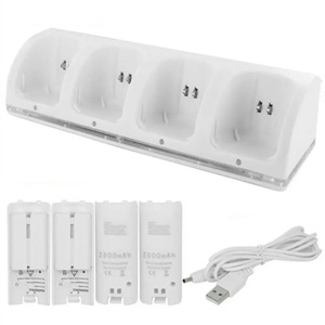 4-<span class=keywords><strong>Port</strong></span> hızlı şarj doku ile 4 adet 2800mAh şarj edilebilir pil kiti kablolu iletişim için Nintendo <span class=keywords><strong>Wii</strong></span> denetleyici Gamepad içinde B