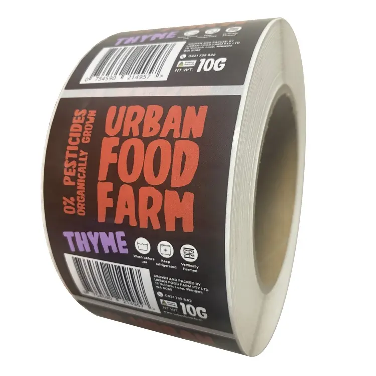 Etichetta adesiva stampata Opp della carta del piatto del PVC di supplemento autoadesivo impermeabile del rotolo stampato abitudine all'ingrosso per alimento