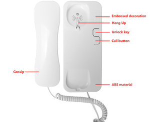 2024 nuevo apartamento intercomunicador interior Abs Material Audio edificio sistema de intercomunicación 2 cables intercomunicador elegante blanco