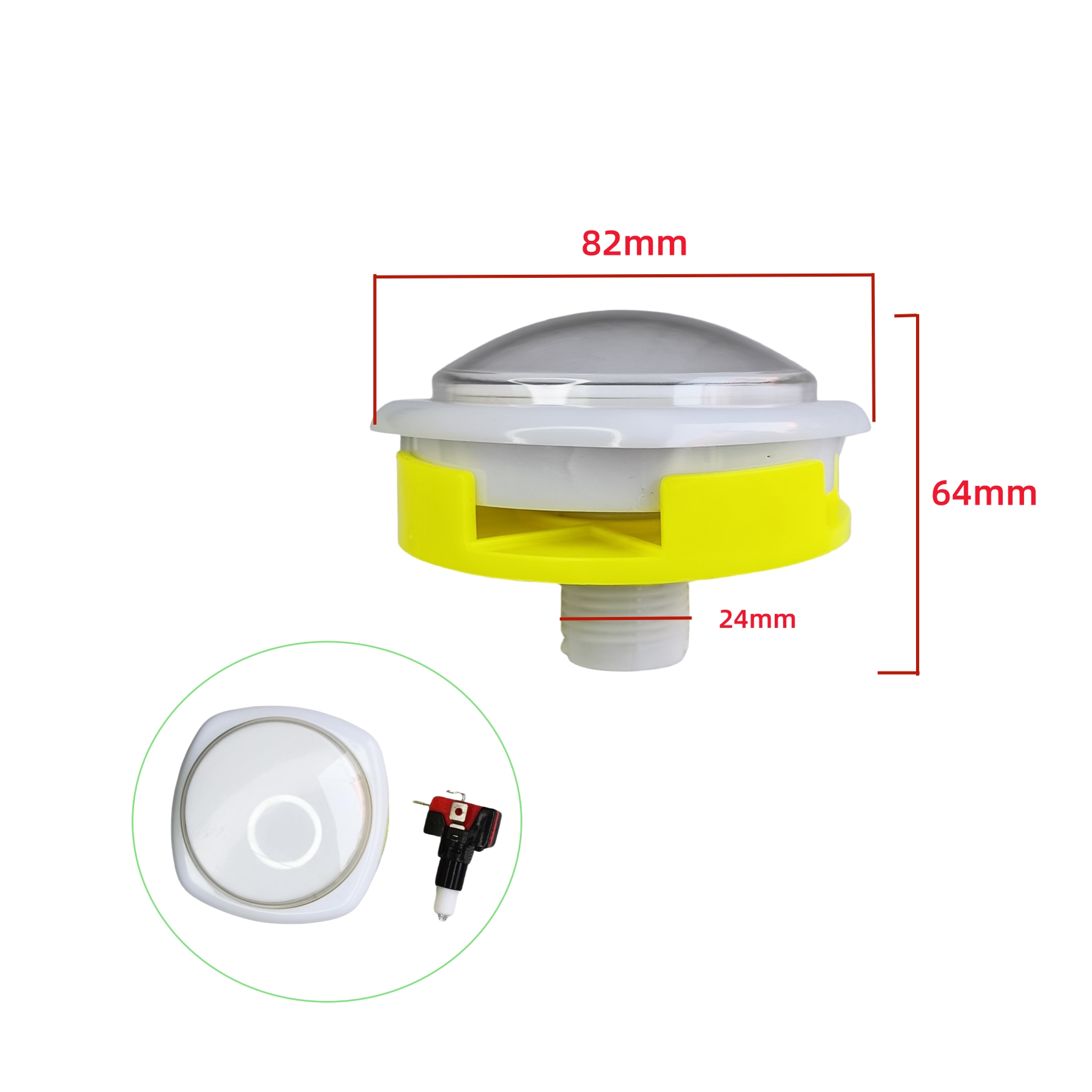 アーケードギフトマシン用LEDイルミネーションプッシュボタン付き82mmスタートボタンHappy in the Balls - Product Image 1