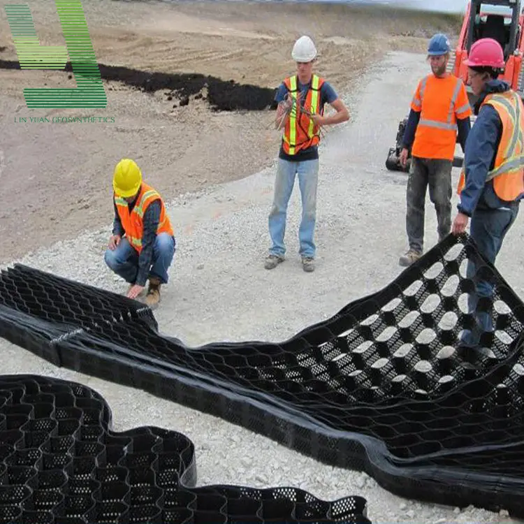 HDPE mặt đất lưới tổ ong geocell thấm pavers trồng dốc bảo vệ