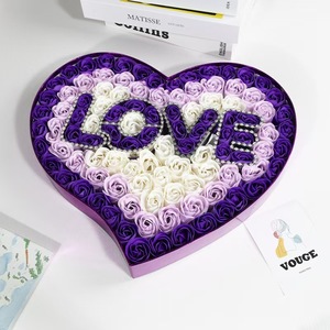 Yapay güller toptan kalp şeklinde romantik ebedi çiçek ayı sevgililer günü Qixi festivali hediye ile gül hediye kutusu - Product Image 5