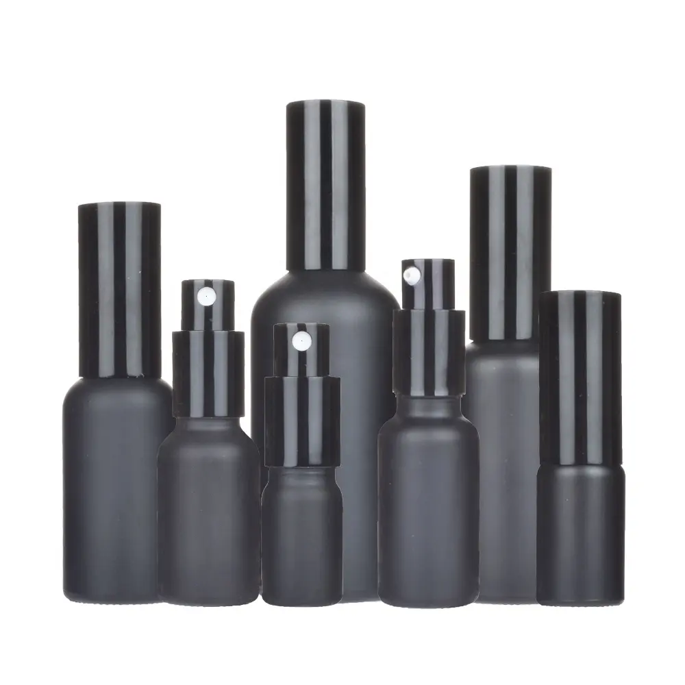 Manufacturer of 5ml 10ml 20ml 30ml 50ml 60ml 100ml black glass spray bottle matte black spray bottle 1oz black spray bottles