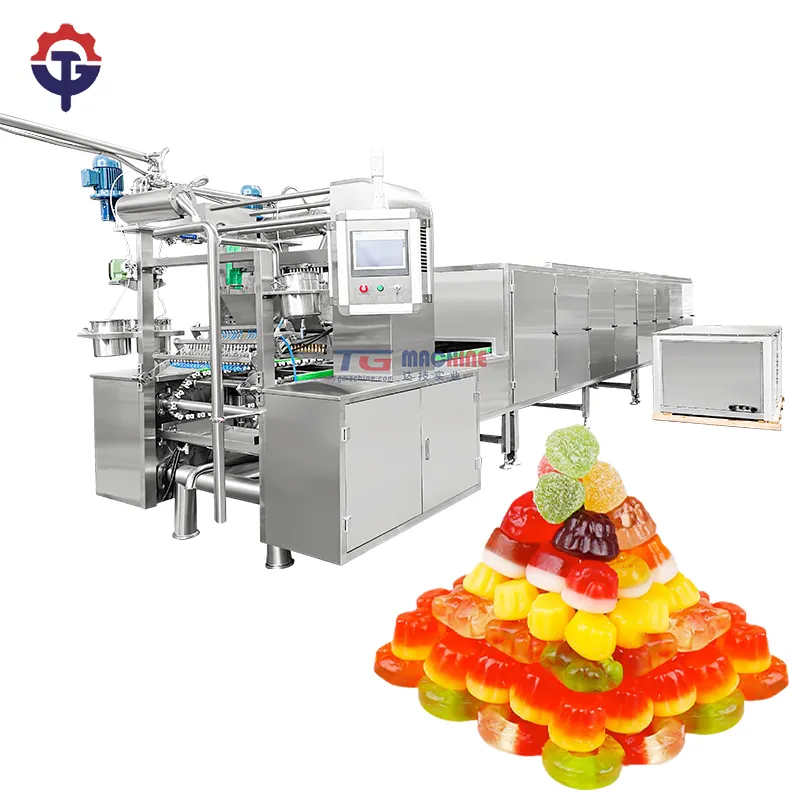 Máquina automática de fabricación de caramelos de goma de acero inoxidable línea de producción de máquina de caramelo de pectina vitamínica