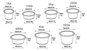 BPAフリー2オンス4オンスPPソースカップ使い捨てミニサイズカッププラスチック蓋付き