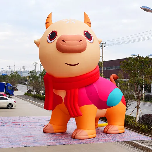 Énorme publicité extérieure, mascotte gonflable personnalisée de vache de dessin animé d'animaux du fabricant d'articles gonflables publicitaires