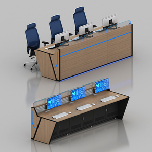 Escritorio de consola de comando moderno comercial para Oficina de Tecnología de ciencia consola de monitoreo de red de pintura para hornear para almacenamiento de Hotel escolar - Product Image 2