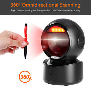 Netum A5 A6 Supermercado Escáner de código de barras de escritorio inalámbrico 1D/ 2D Escáner de código QR Máquina de escaneo USB con cable para sistema POS - Product Image 3