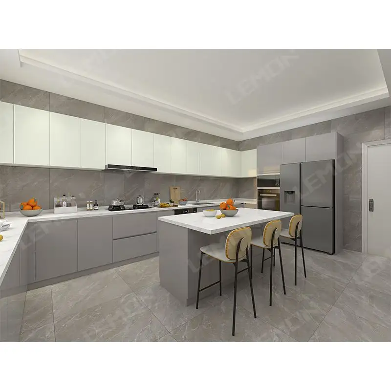 Современный матовый серый домашний кухонный шкаф, хорошая цена, новый дизайн, шкаф для хранения кладовой armarios de cocina