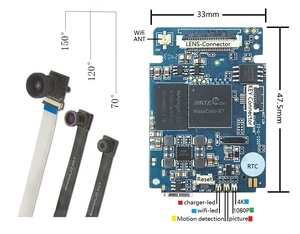 X7 Pro 13MP real 4K WiFi P2P กล้องขนาดเล็ก, เครื่องตรวจจับการเคลื่อนไหวของวิดีโอไร้สาย15เมตรโมดูลกล้องรู70องศาแบบ DIY ขนาดเล็ก - Product Image 2