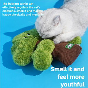 Juguete de hierba gatera sostenible moderno para gatos, divertido gato de peluche para masticar, juguetes resistentes a mordeduras de pino chirriante, hierba gatera para entretenimiento de mascotas - Product Image 3