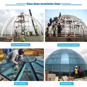 Edificio de estructura de acero con techo de cúpula de atrio de vidrio personalizado - Product Image 3