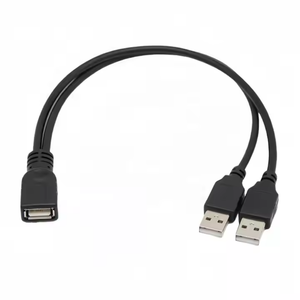 2 in 1 USB2.0タイプメスから2ダブルデュアルUSBオスYスプリッター延長ケーブル - Product Image 5