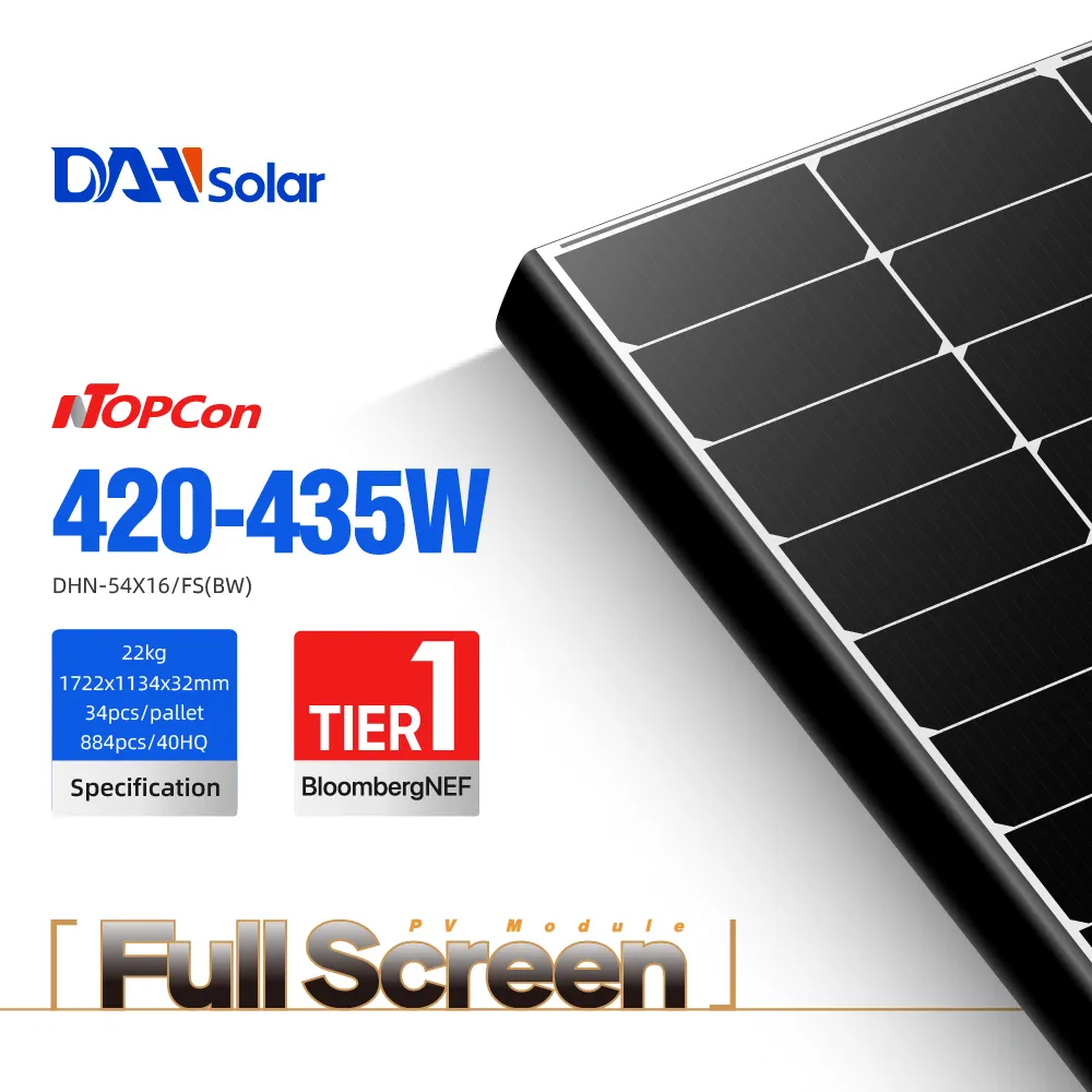 DAH Pv Módulos Europa Stock 425W 430W 435W Top 10 Paneles solares 120 Celdas Marcas en China