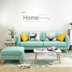 Современный скандинавский тканевый диван, повседневные двухместные офисные диваны для небольших квартир, полностью оборудованные, моющиеся - Product Image 1