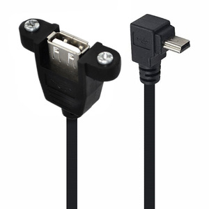 0.5m Mini USB tip a dişi yazıcı uzatma kablo USB 2.0 konnektör PVC veri USB-A kablo vida ile - Product Image 3