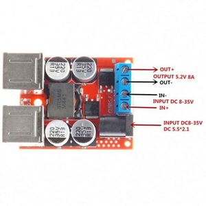 DC-DC車両充電ボード12V24V (8-35V) から5V8Aepダウンバック電源モジュール4ポートUSB出力モバイル充電器車 - Product Image 6
