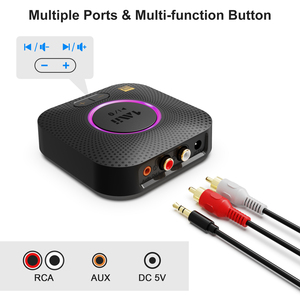 1Mii B06S + 蓝牙5.1 HiFi音频接收器，配有LDAC、Aptx高清和Aptx低延迟家用立体声系统蓝牙适配器 - Product Image 4