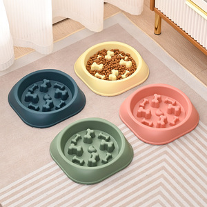多色印花塑料慢食品碗猫狗易于清洁，适合中小型户外四季使用 - Product Image 2