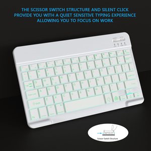 Universal retroiluminado 7 colores brillo ajustable multidispositivo delgado portátil inalámbrico Bluetooth 3,0 teclado para iOS Android - Product Image 3