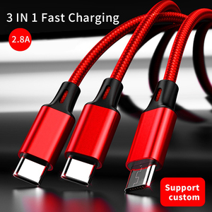 适用于iPhone micro usb至c型数据线的3合1编织快速充电数据线 - Product Image 5