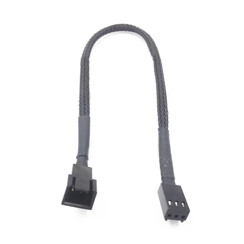 Professional 3 Pin Fan Extension Cable Male To Female Extending Braided Case Connector Computer 27cm Power Sleeved