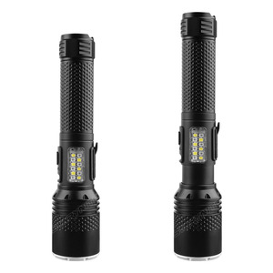 STARYNITE şarj edilebilir 21700 pil yakınlaştırılabilen beyaz lazer Led el feneri yan kırmızı uyarı ışığı ve güç bankası ile - Product Image 3