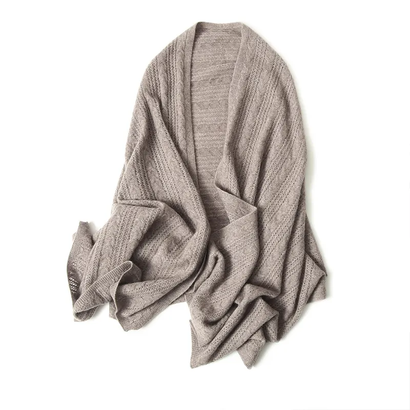 Vente en gros carré Fonda tricoté écharpe en cachemire châle en cachemire poncho en laine pour femme en hiver.