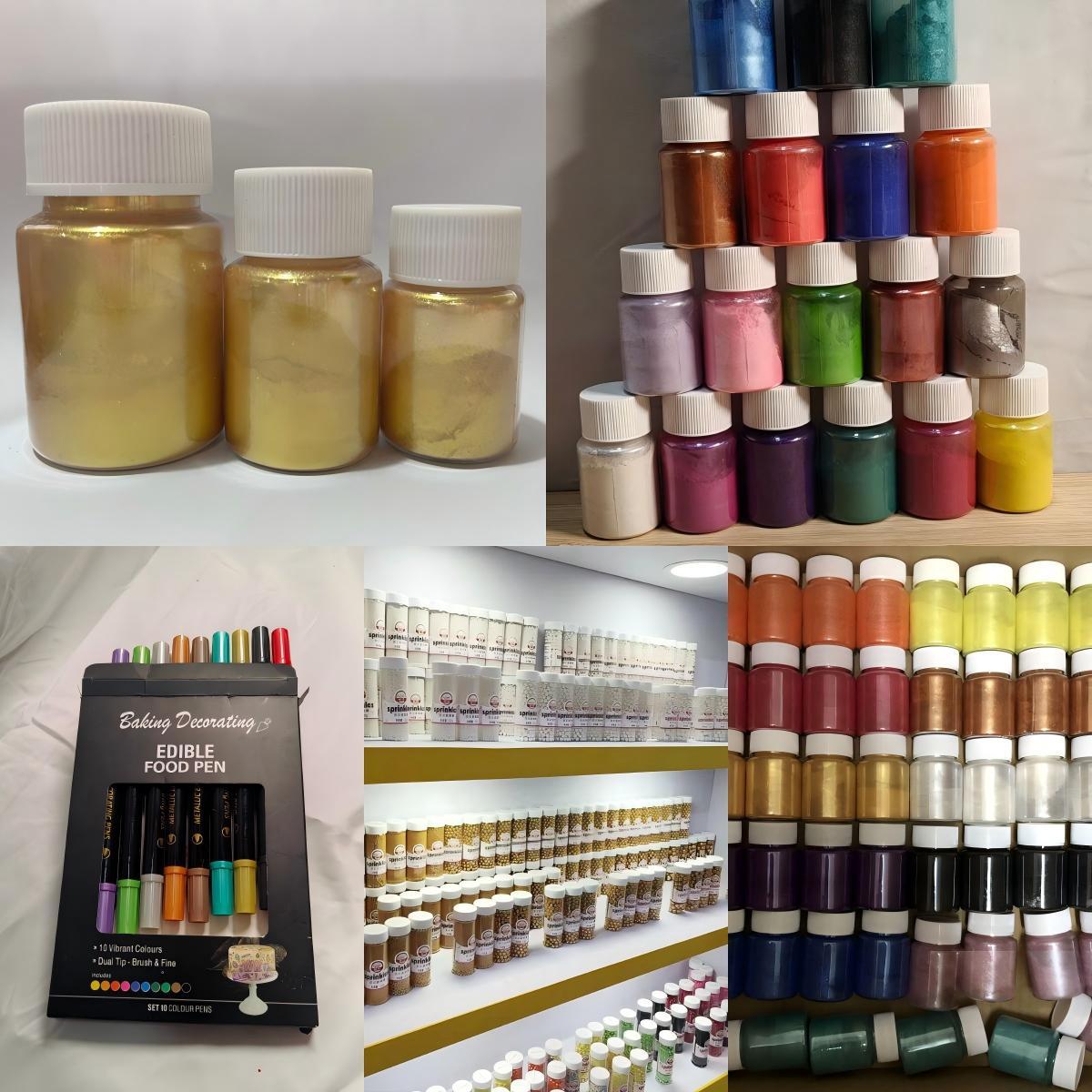 Poudre argentée 5g & décorations pour gâteaux & stylo alimentaire
