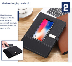 Bloc de notas de PU con disco U, nuevo diseño de innovación, cuaderno juurnal de hojas sueltas de carga inalámbrica para regalo en el mercado alemán, 2022 - Product Image 3