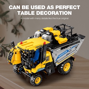 R 22026電気ビルディングブロックセット1:8スケールエンジニアリング車両リモコンハーベスタープラスチックおもちゃに対応 - Product Image 3