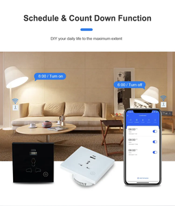 Glommarket图雅智能家居WiFi开关通用墙壁双插座电流监控USB充电器插座 - Product Image 3