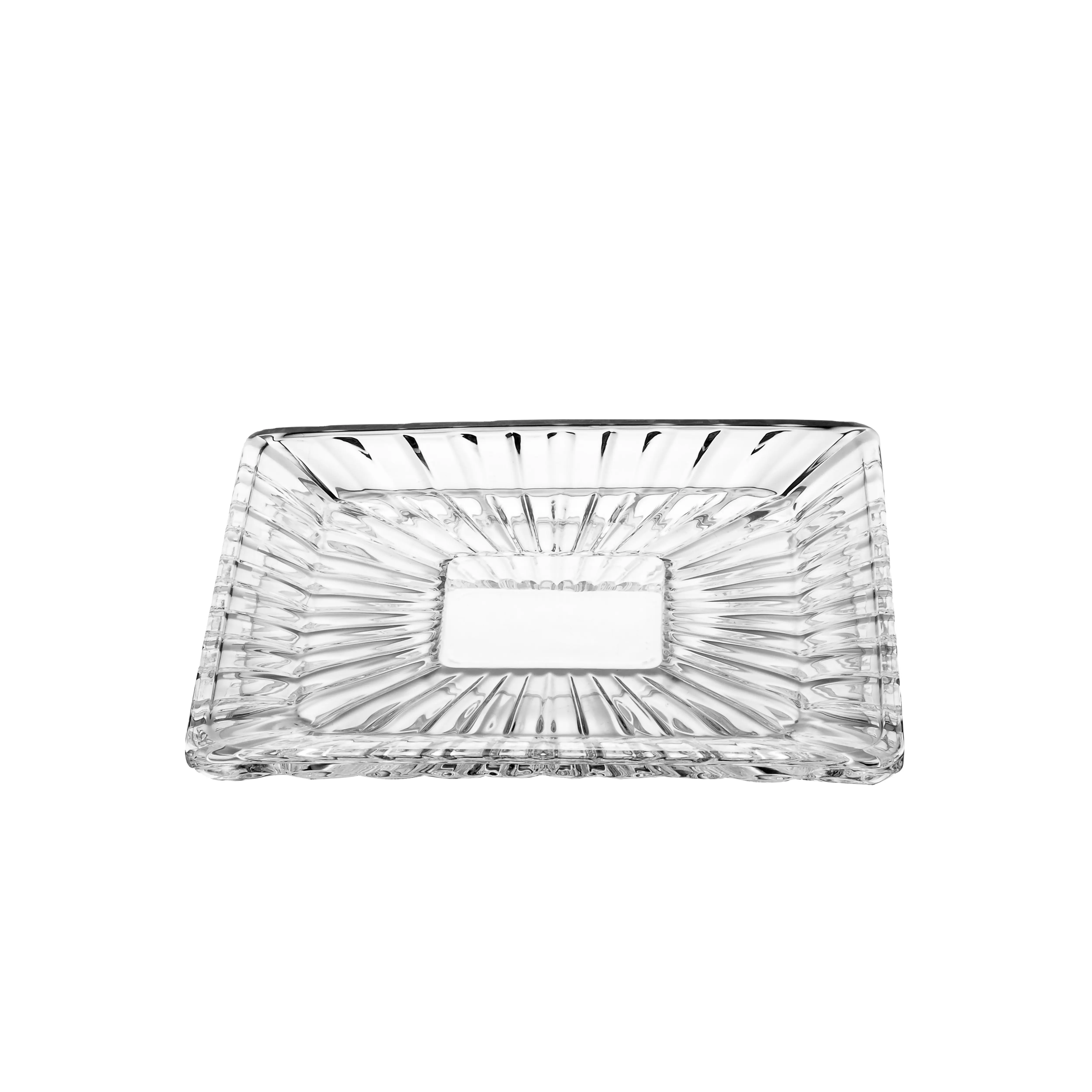 Алп-океан, оптовая продажа, посуда 37,5 см, прозрачное стекло, квадратные тарелки с фруктами, декоративный хрустальный поднос для стола