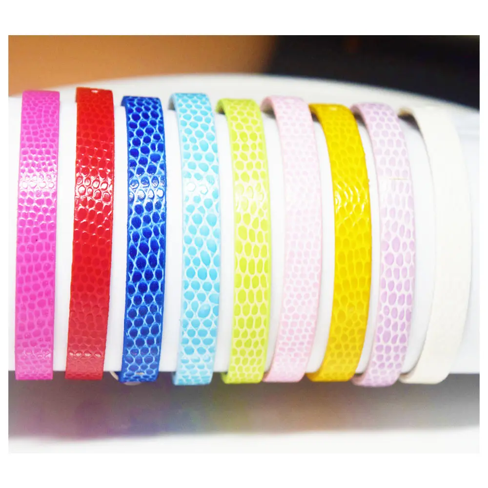 Großhandel Neuankömmling beliebte 8mm breite Schlange Pu Leder Geflecht DIY Slide Charm Armband für Frauen Lieferanten