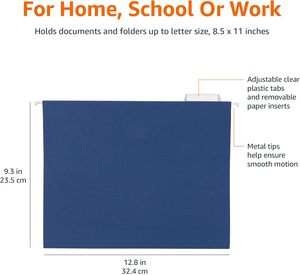 สำหรับพื้นฐานโฟลเดอร์แขวนแฟ้มกระดาษมีความทนทานขนาดตัวอักษร25แพ็คคละสีอัญมณีโทน - Product Image 6