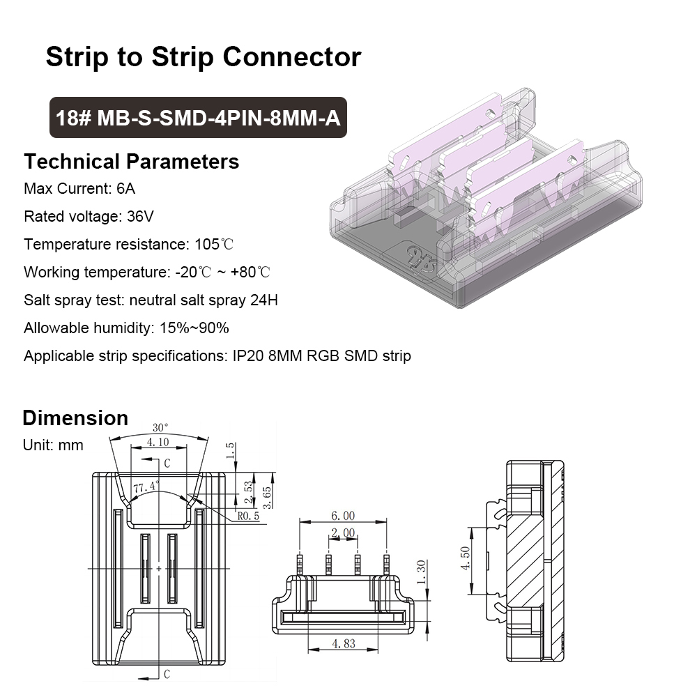 18# MB-S-SMD-4PIN-8MM-A
