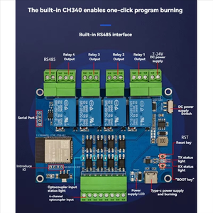 B04C-Wireless ESP32 RS485 Modbus Relais modul mit 4 Kanal TYPE-C 7-24V CH340 für Modbus - Product Image 6
