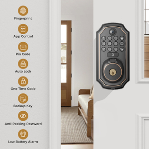 Sinovo Video Smart Lock Visual Intercom Fünf Entriegelung methoden App Fernbedienung Anti-Peeping Gummi tastatur Smart Türschloss - Product Image 3