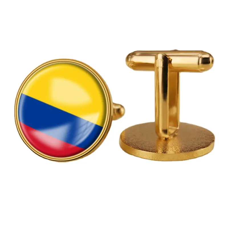 Mode Kleidung Accessoires Columbia Flag Manschetten knöpfe World Flag Manschetten knöpfe Alloy Plating Manschetten knöpfe für Männer