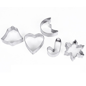 जय क्रिसमस स्टेनलेस स्टील कुकी बेकिंग उपकरण बिस्किट मोल्ड के लिए सेट 3 डी क्रिसमस कार्टून पशु कुकी कटर - Product Image 4