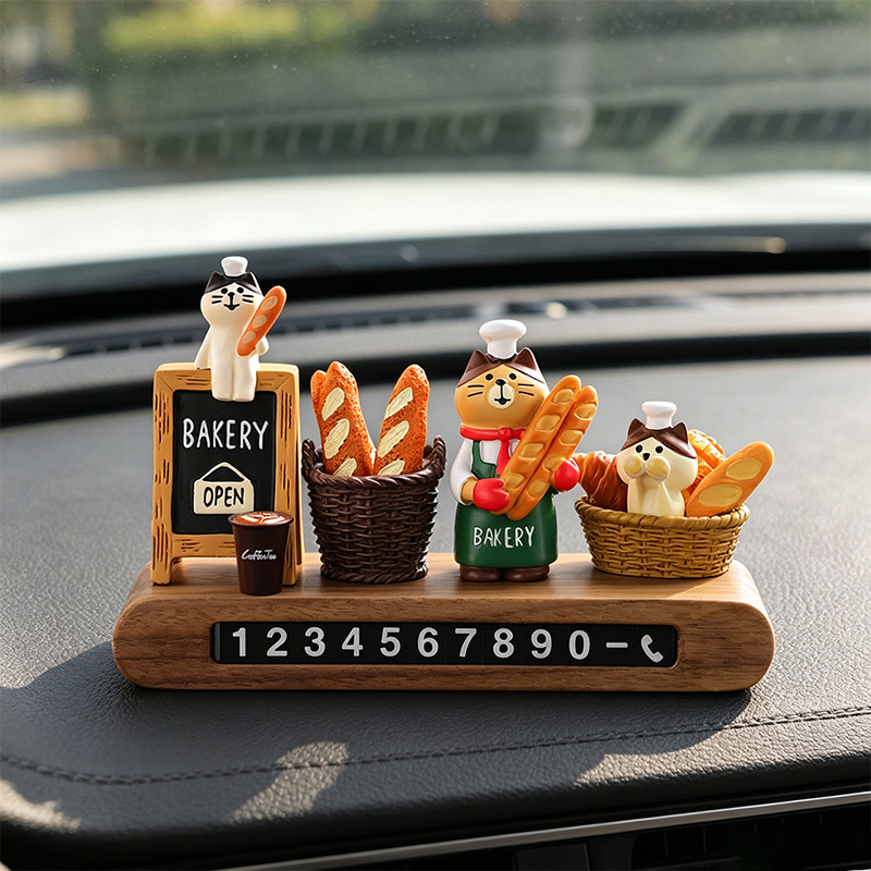 Bakery Signboard Basket Bread Series Wood Grain Number Tag