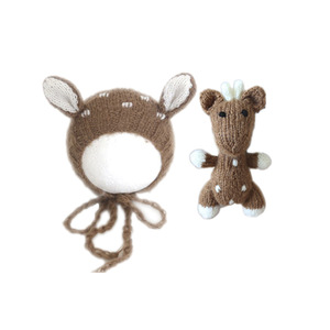 Po Wo el yapımı yenidoğan erkek bebek ve kız fotoğraf sahne ayı şapka ve bebek yıkanmış teknikleri için stres giderici - Product Image 1