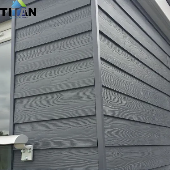 Waterdichte Houten Graan Ciment Fiber Board Fiber Cement Bekleding Buitenmuur Gevelbeplating Voor Huis