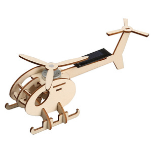 Solar Powered Wooden Puzzles-DIY Assembly 3D Helicopter Plane Toy Educational Science Craft <strong>Model</strong> <strong>Kit</strong> - Product Image 1