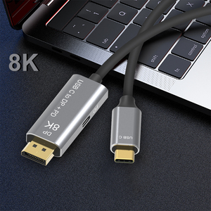 VCOM 1.4V DP 6FT 8K 60Hz 4K @ 60Hz 2K @ 144Hz PVC ceket USB C Displayport UHD MacBook için kablo Pro/hava <span class=keywords><strong>iMac</strong></span>