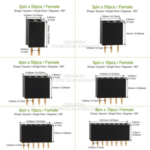 Foro passante singola fila femmina 2 3 4 5 6 10 12 15 20 40 Pin placcato oro 2.54mm Pitch Pinheader connettore per Pcb - Product Image 4
