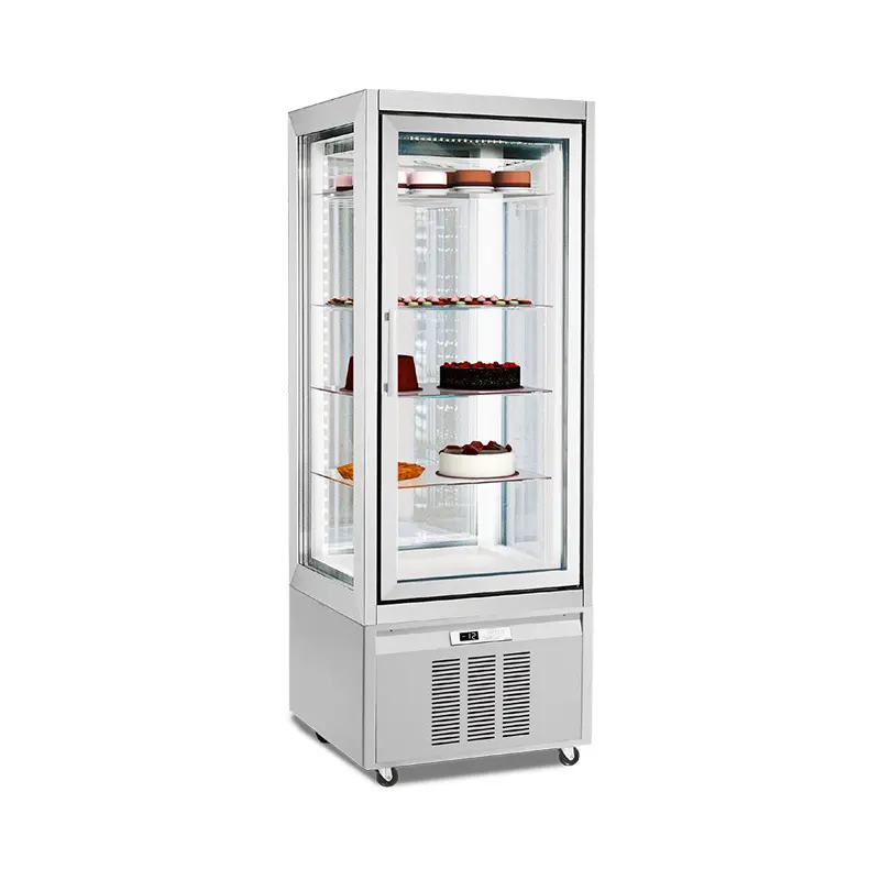 Nevera comercial Prosky, puerta de vidrio de dos capas, pantalla de pastel de helado, congelador, vitrina, gabinete, refrigerador