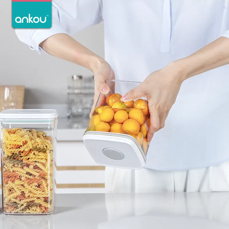 ANKOU Eco-Friendly Airtight Cereal Storage Containers Dry Food Storage Box Sealed Air Tight Container Pantry Storage Containers