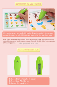 ของเล่นพัฒนาการทางปัญญาของเด็ก,ของเล่นเพื่อการเรียนรู้ภาษาอังกฤษของเด็กของเล่นปากกาพูดได้อัจฉริยะพร้อมการ์ด12ใบ - Product Image 4